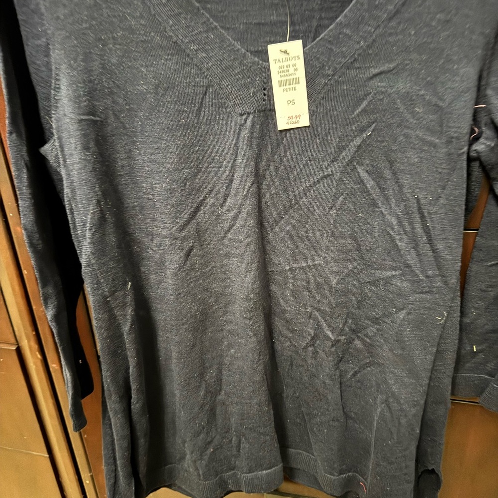 Navy v neck sweater